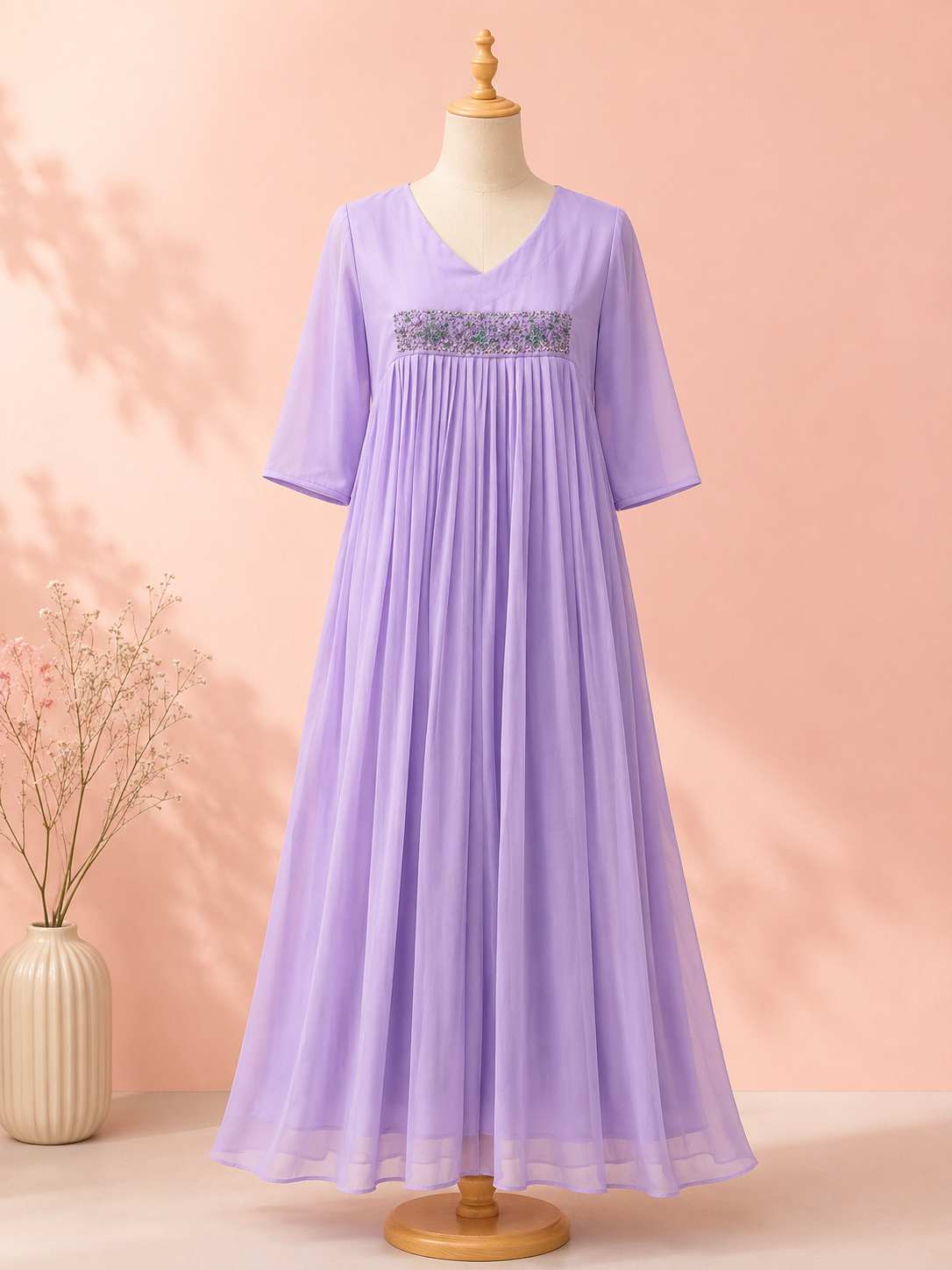 Lavender Mist Premium Maxi Dress