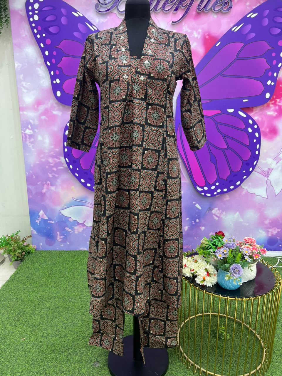 Black Ajrakh Print Co-ord Set