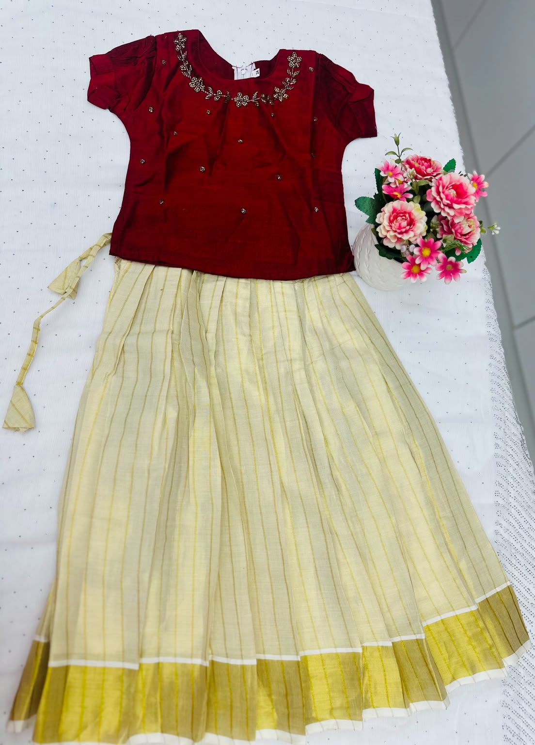 Kids Premium Pattu Pavada Set