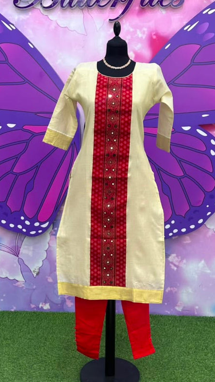 Premium Cotton Onam Kurti Set