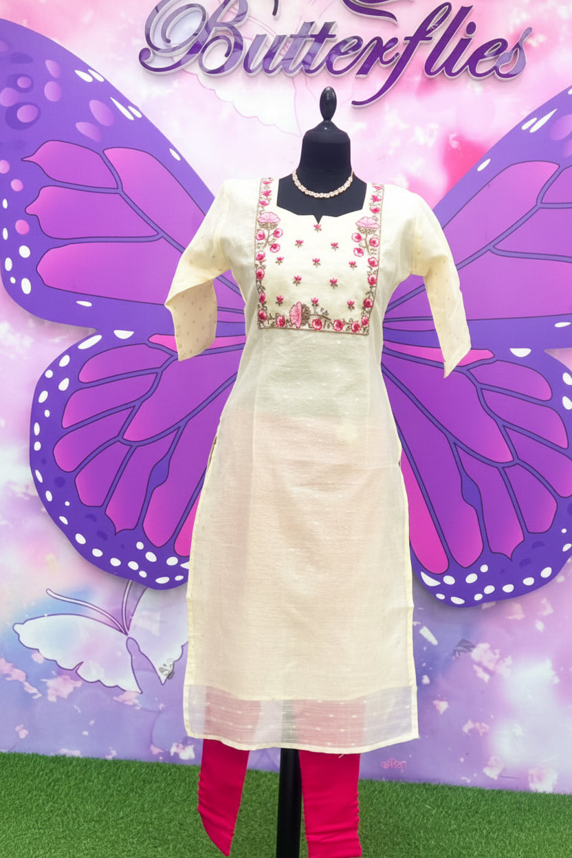 Premium Floral Onam Kurti Set