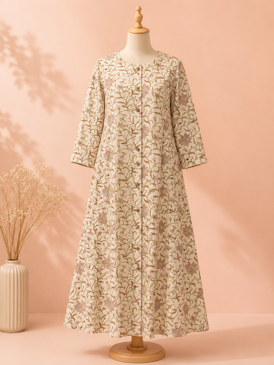 Ivory Bloom Printed Premium Maxi Dress