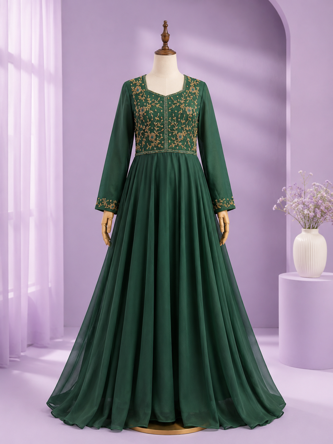 Emerald Grace Designer Gown