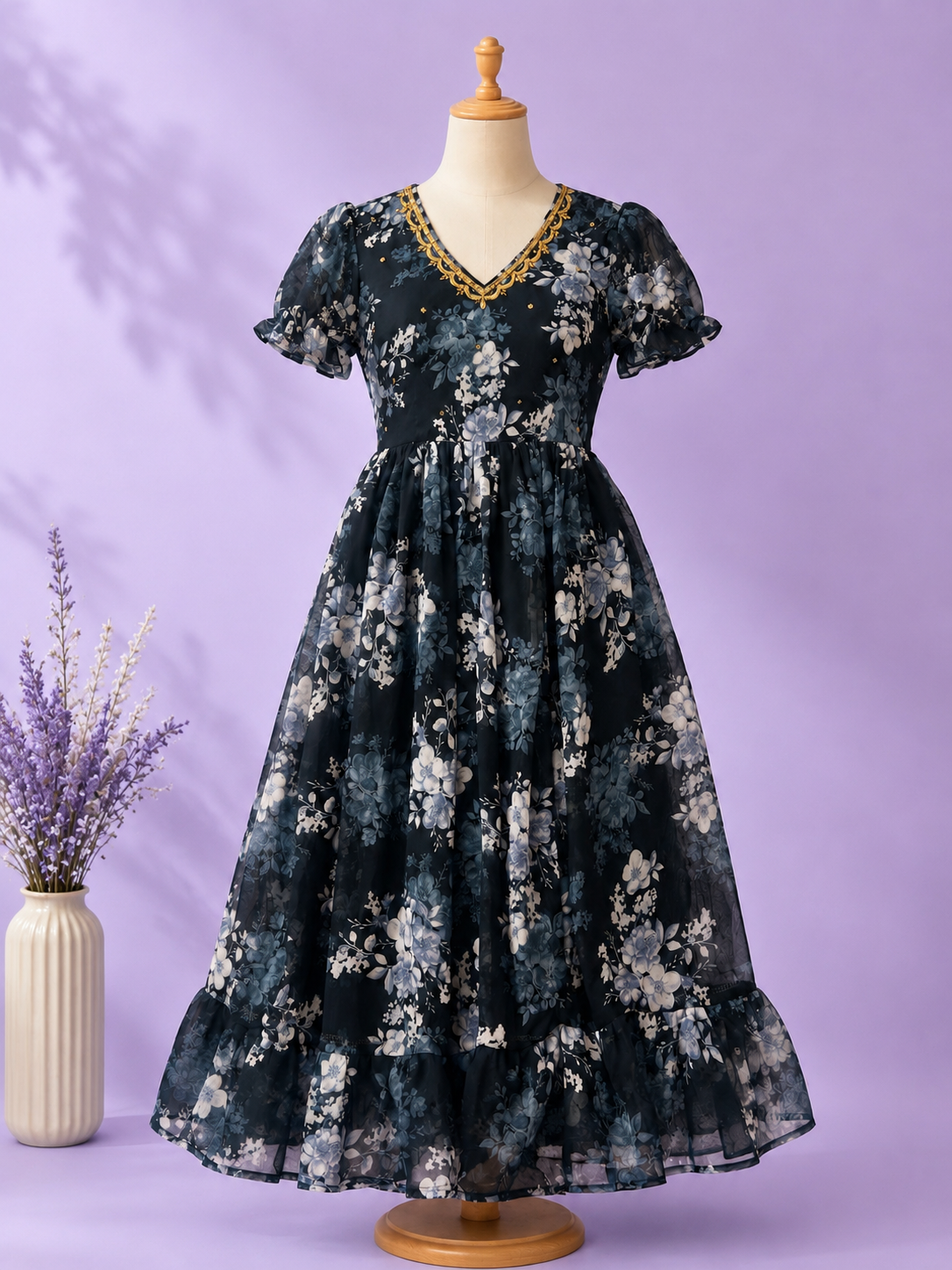 Floral Printed Premium Maxi Dress