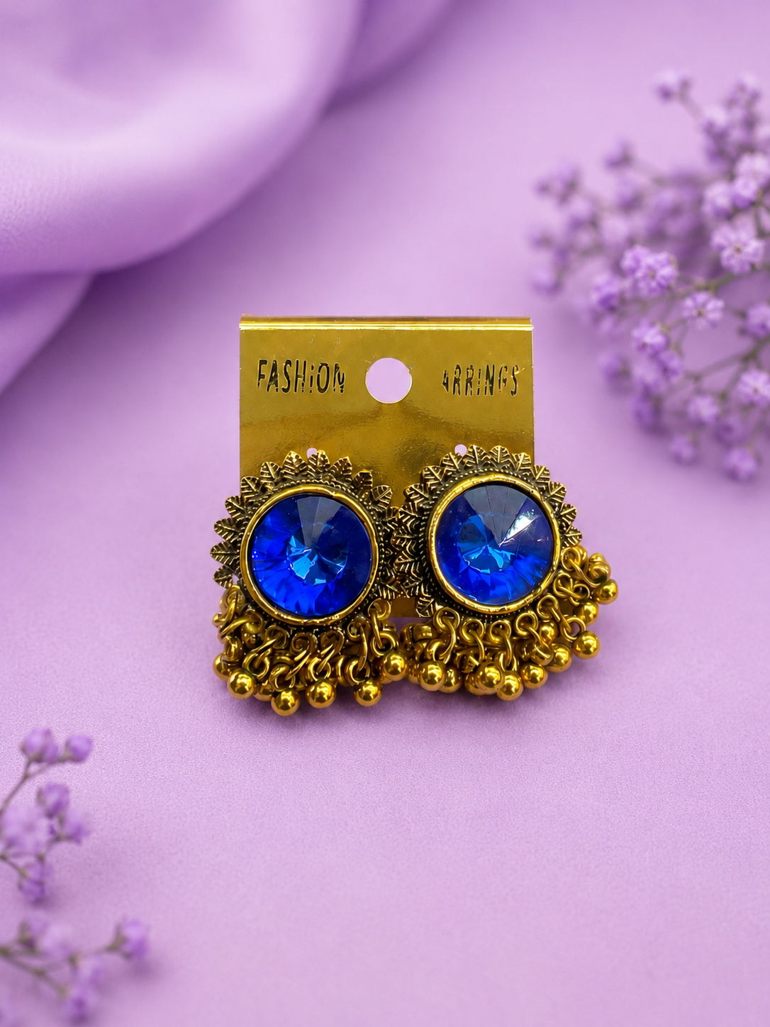 Royal Blue Stone Antique Earrings