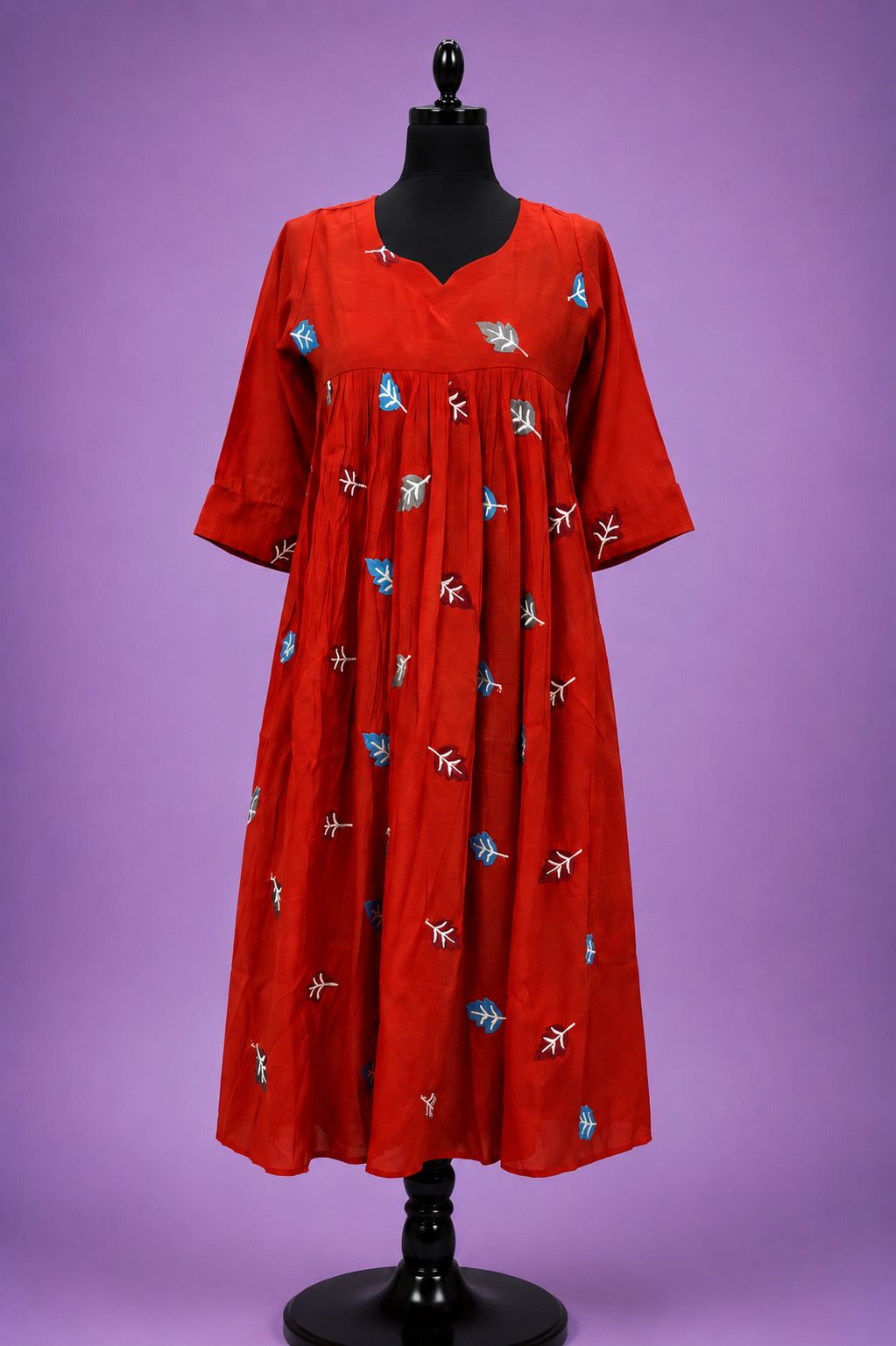 Elegant Mal Chanderi Embroidered Kurti