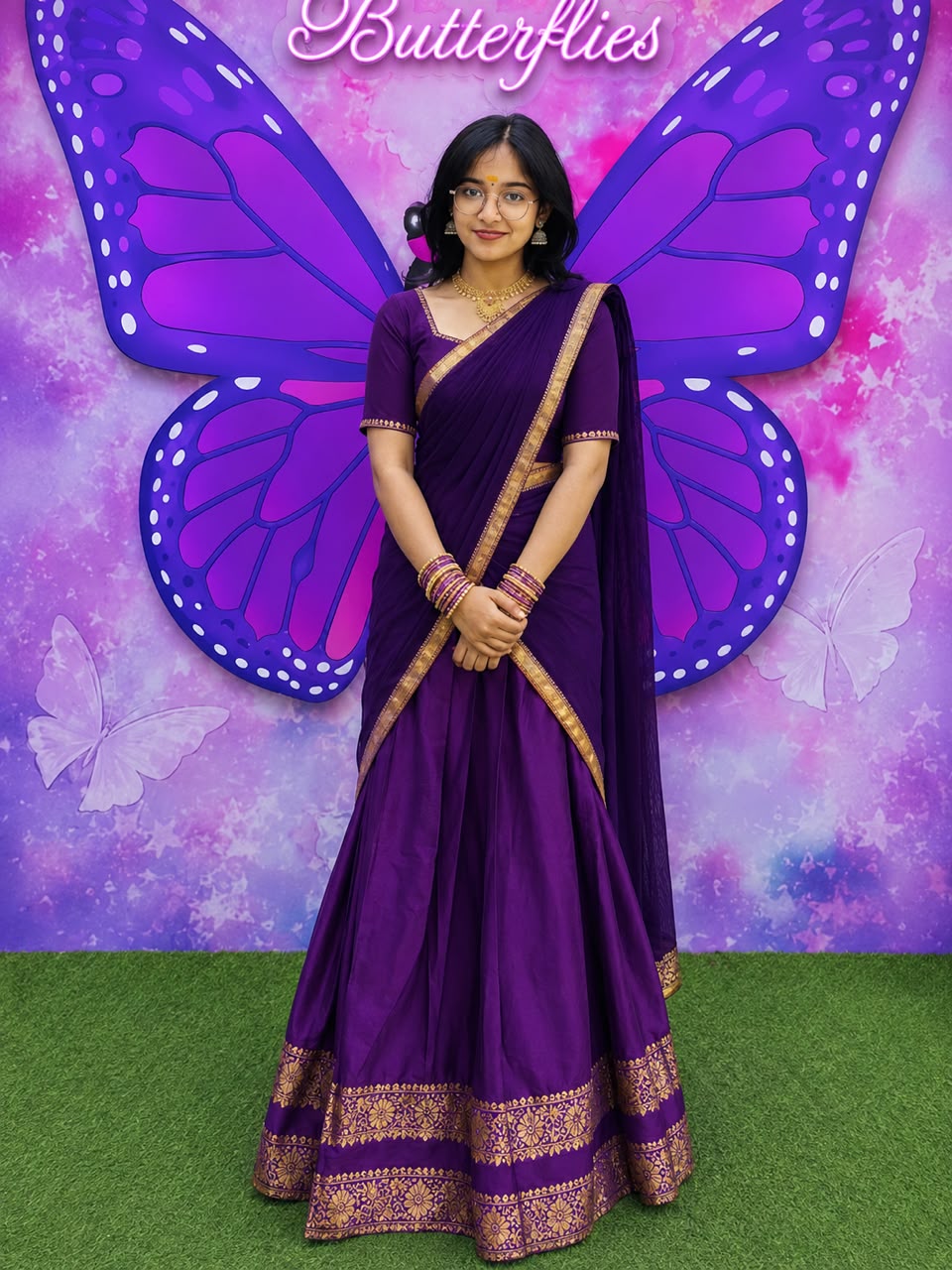 Royal Purple Kerala Style Davani Set