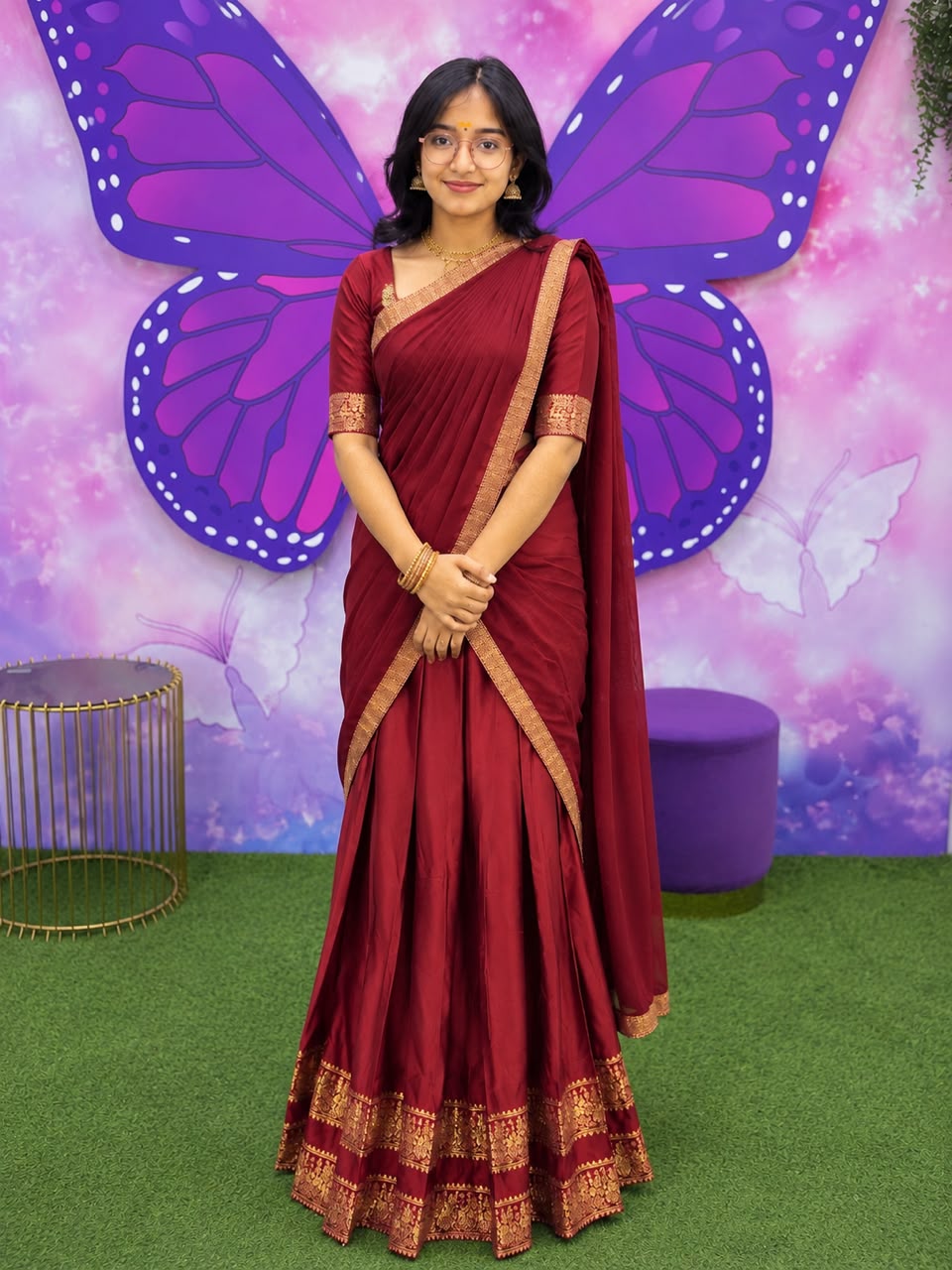 Royal Maroon Davani;:Set