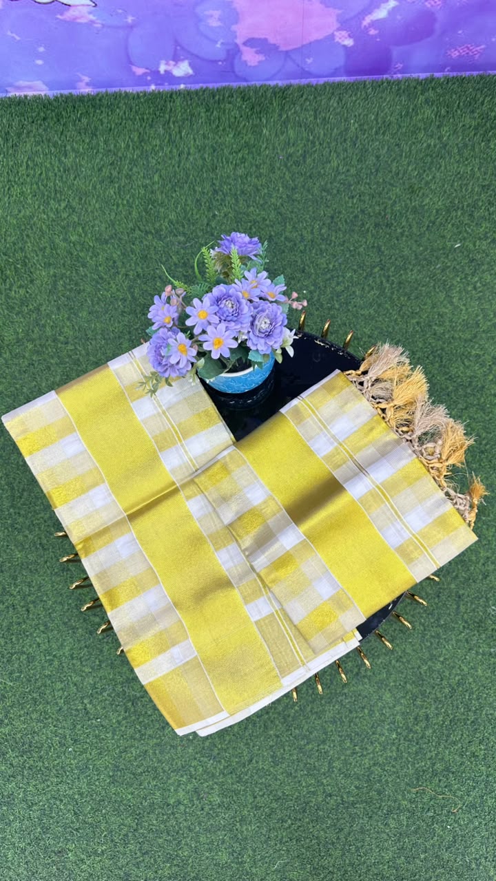 Kerala Kasavu Check Set Mundu