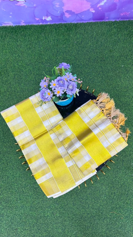 Kerala Kasavu Check Set Mundu