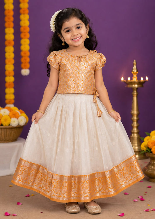 Kids Kerala Pattu Pavada Set