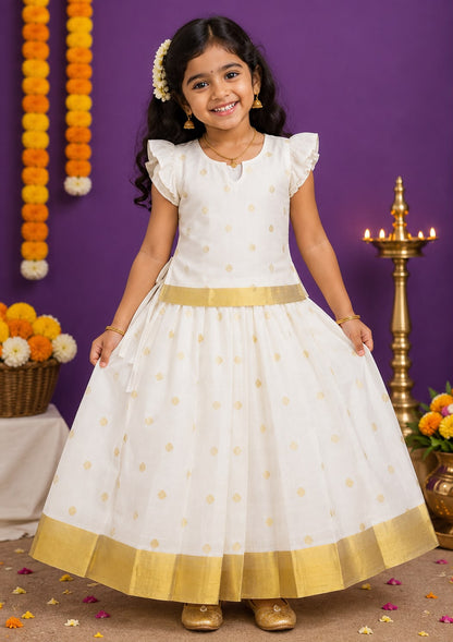 Kids Pattu Pavada  Premium Kasavu Collection