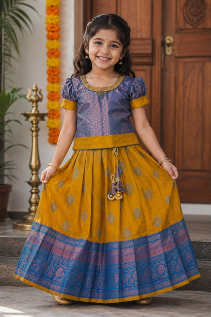 Kids Premium Pattu Pavada Set