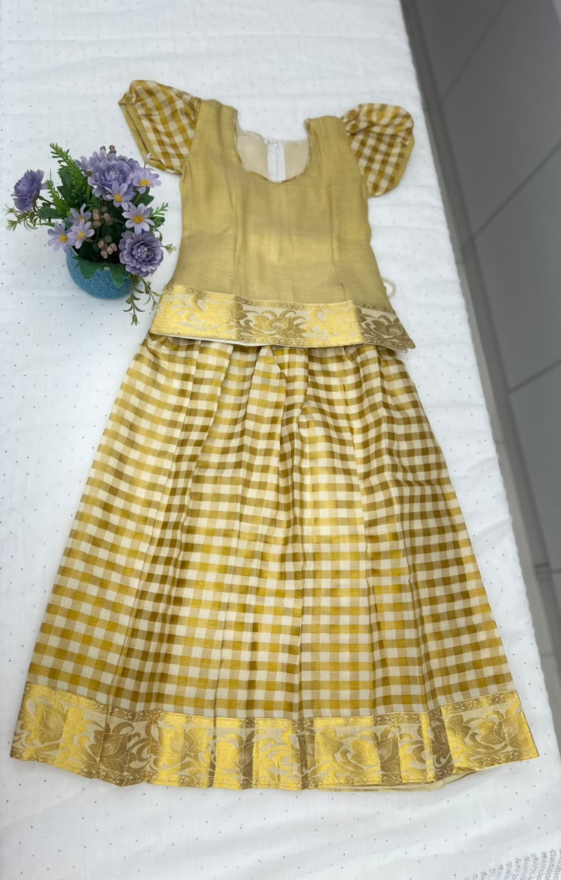 Kids Premium Pattu Pavada Set
