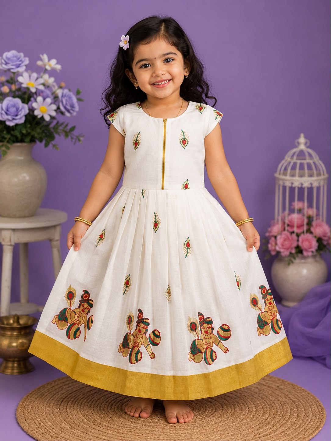 Premium Kids Kerala Pattu Pavada