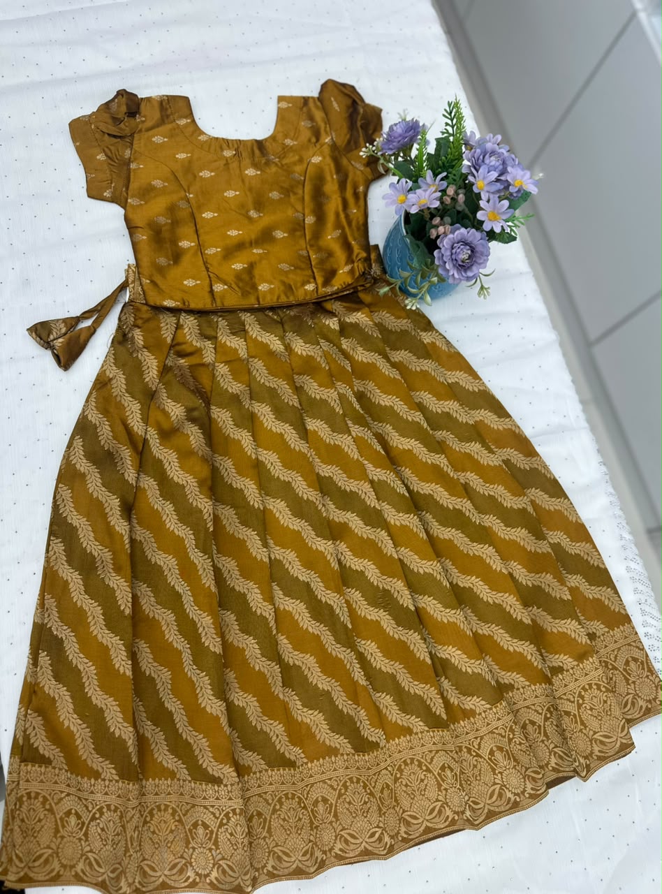 Kids Premium Pattu Pavada Set