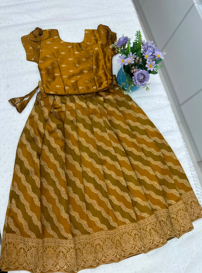 Kids Premium Pattu Pavada Set