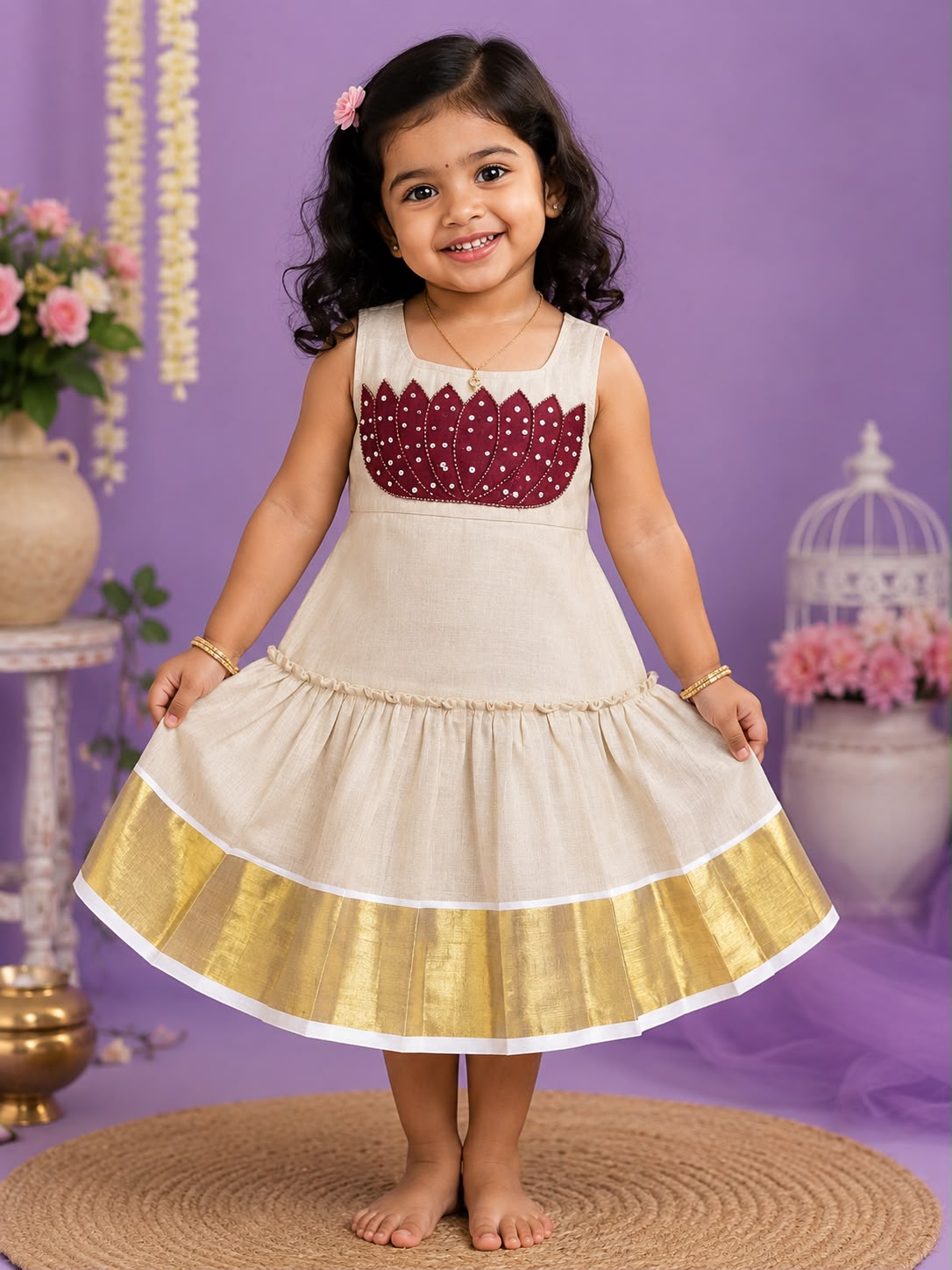 Premium Kids Kerala Pattu Pavada