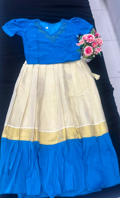 Premium Kids Kerala Pattu Pavada