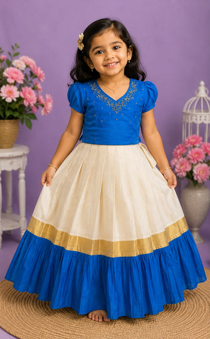 Premium Kids Kerala Pattu Pavada