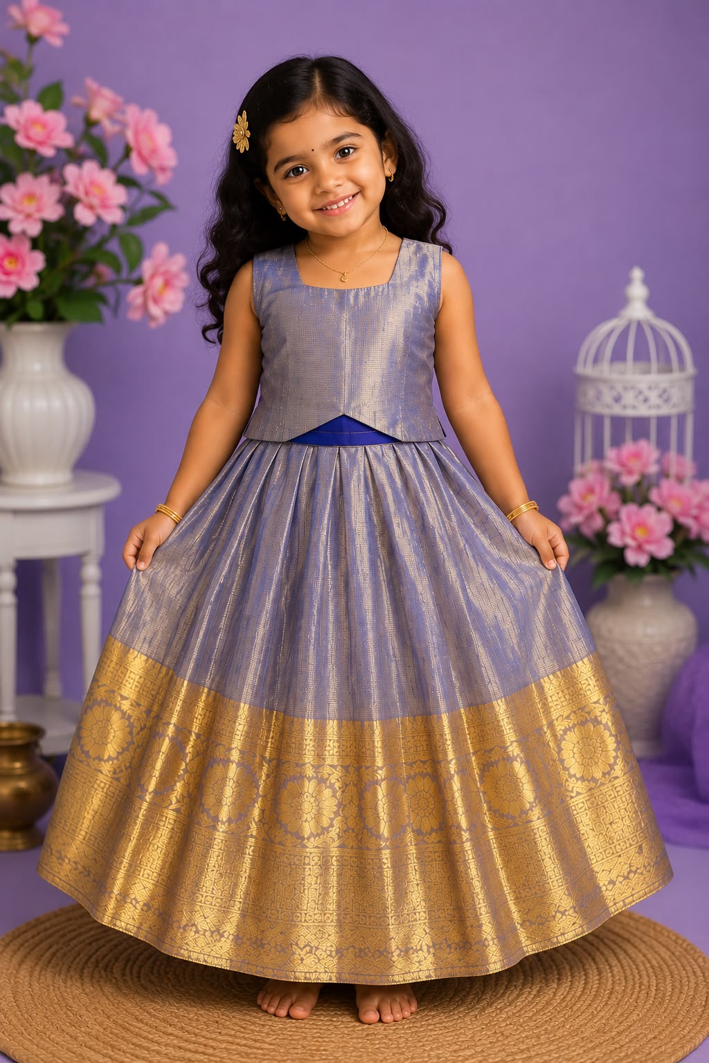 Premium Kids Kerala Pattu Pavada