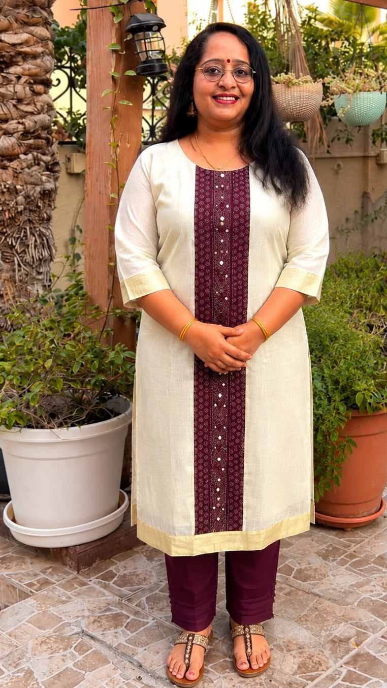 Premium Onam Kurti Set