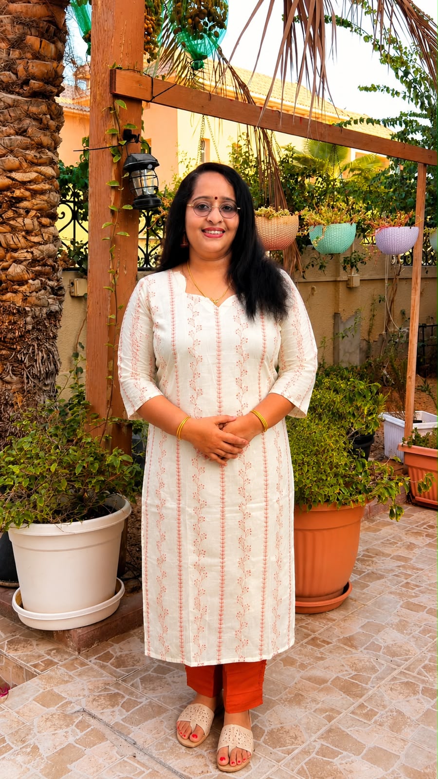 Premium Embroidered Cotton Kurti Set