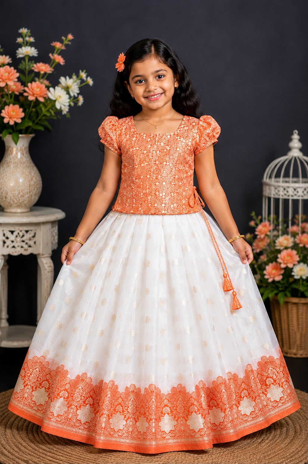 Premium Kids Kerala Pattu Pavada