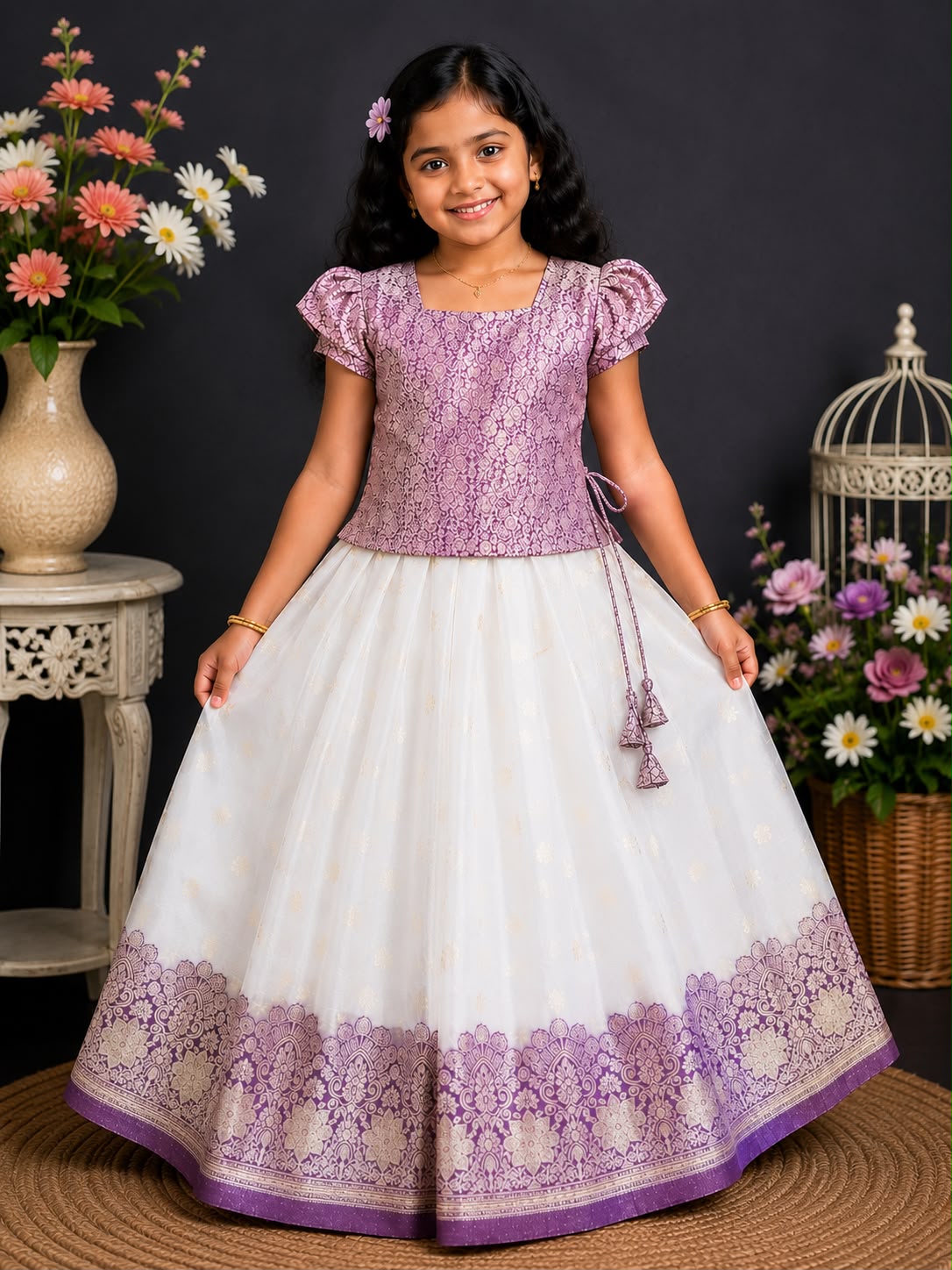 Premium Kids Kerala Pattu Pavada