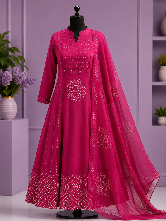 Elegant Purple Anarkali Suit Set