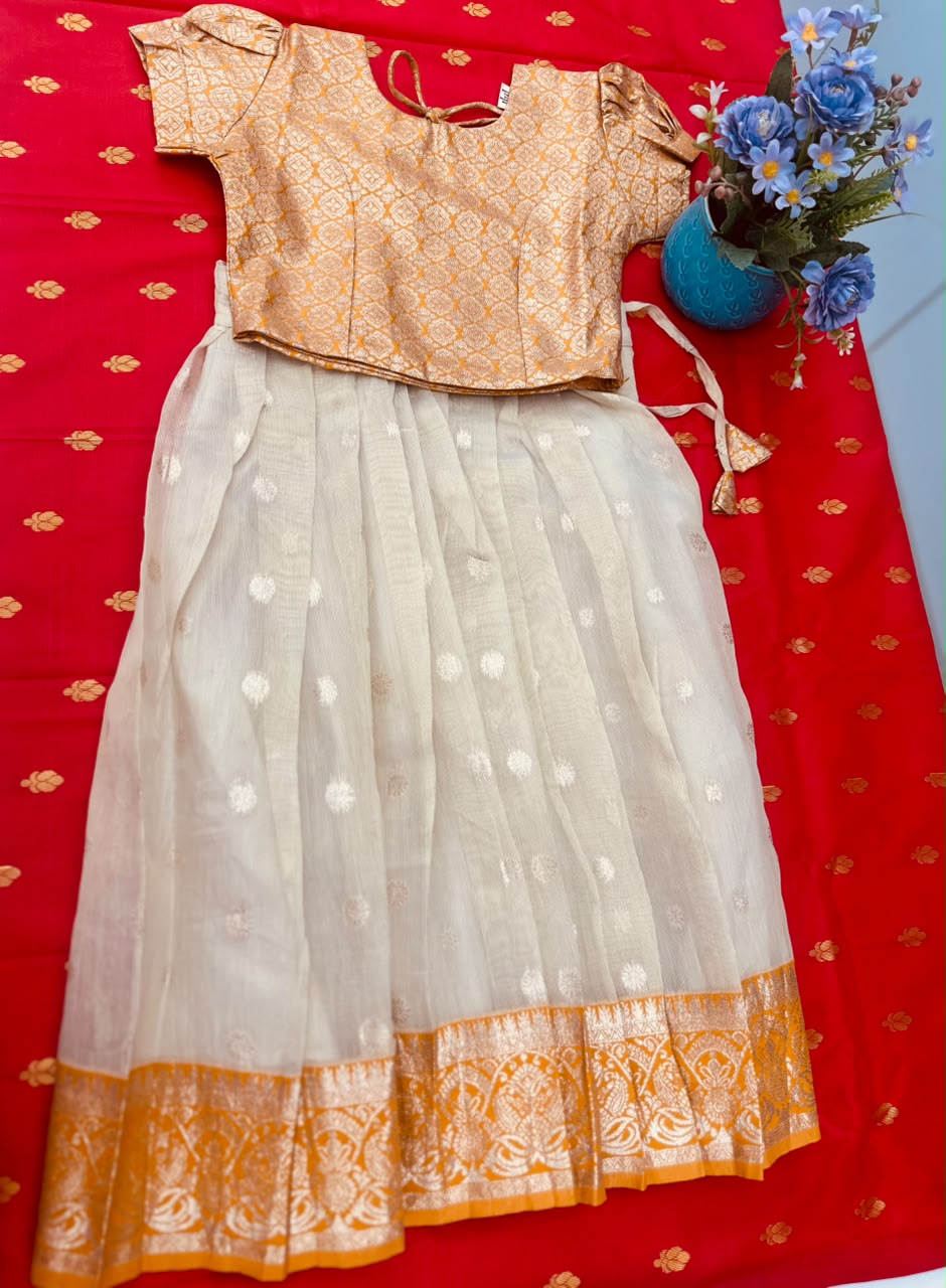 Kids Kerala Pattu Pavada Set