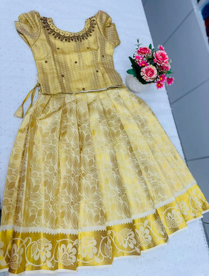 Kids Premium Pattu Pavada Set