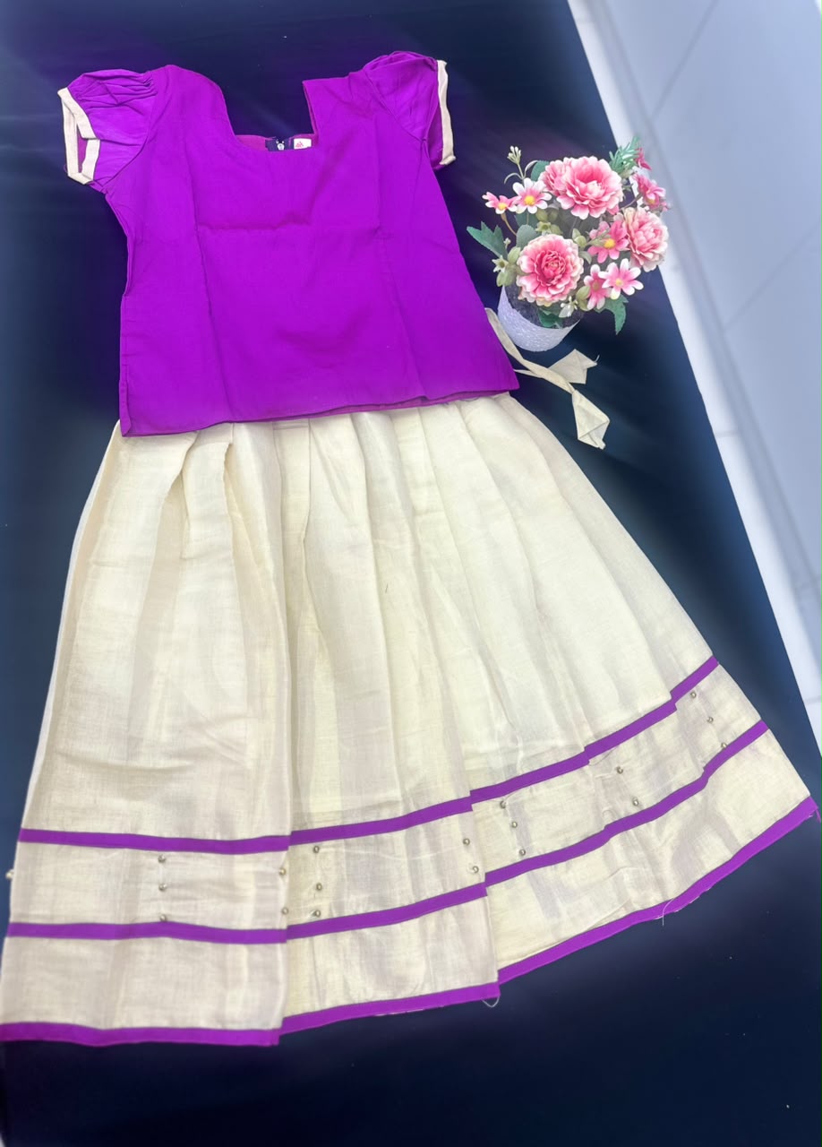 premium Kids Kerala Pattu Pavada