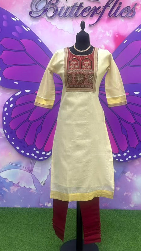 Premium Onam Kurti Set